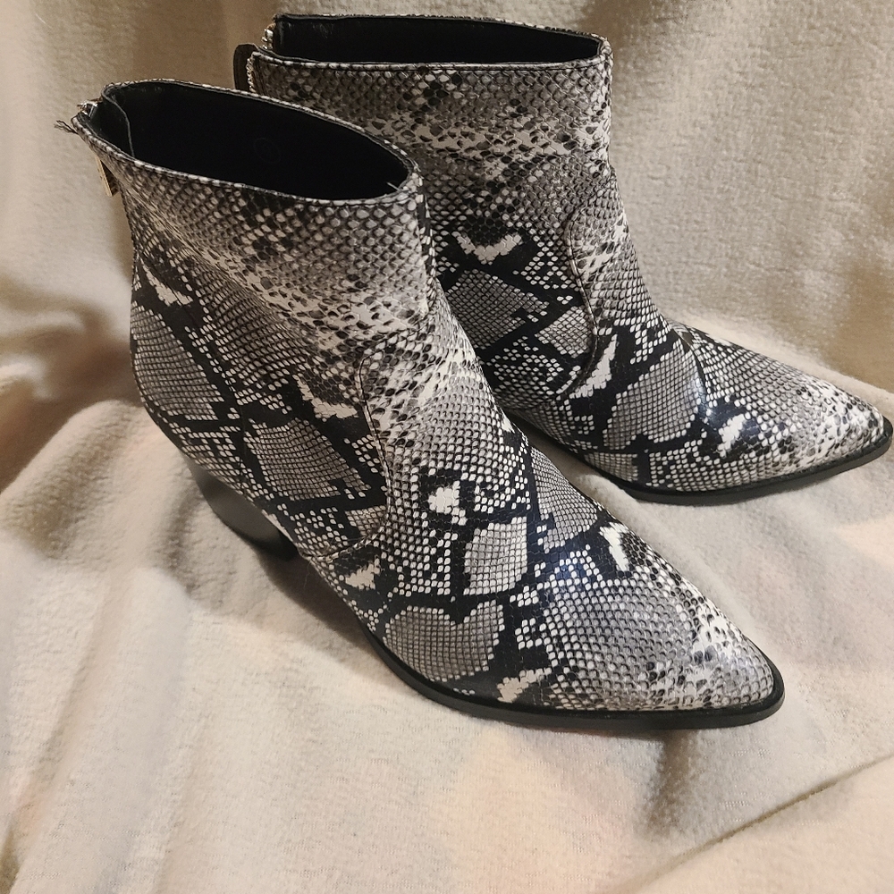 Snakeskin Ankle Boots